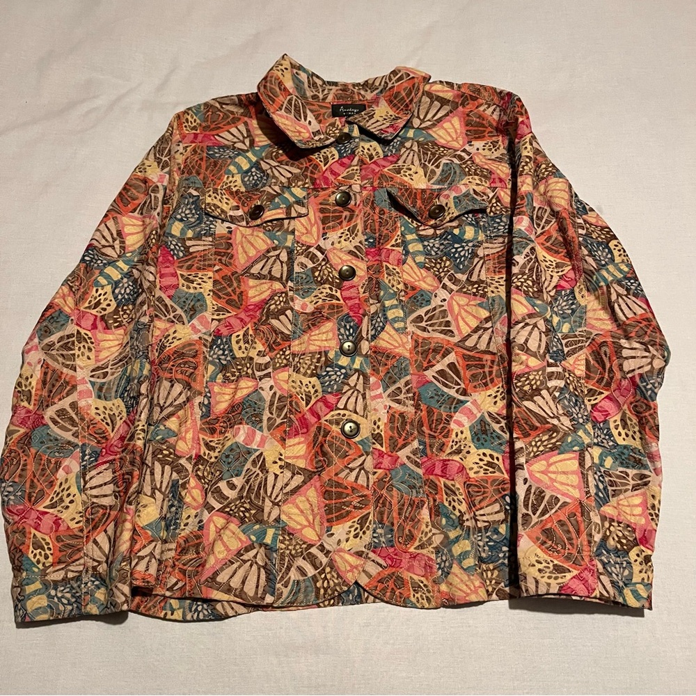 Analogy Womens Jacket Large Long Sleeve Button Up